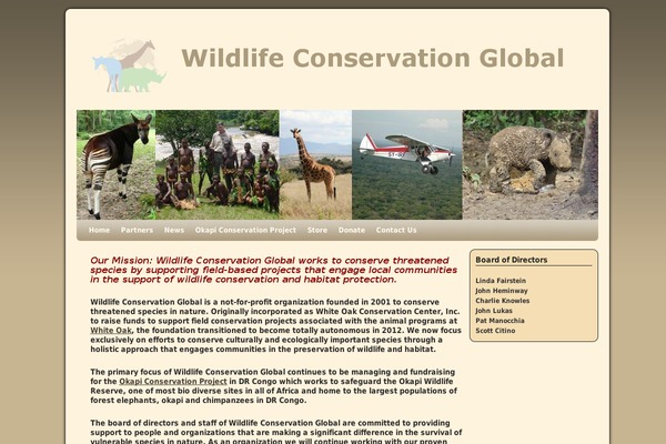 wildlifeconservationglobal.org site used Weaver