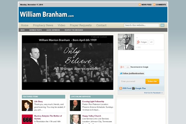 williambranham.com site used VoiceChild