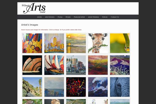 wilmetteartsguild.org site used Wag-child-theme