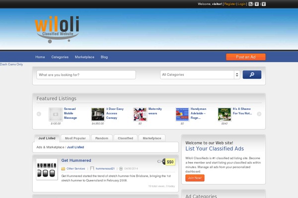 wiloli.com.au site used ClassiPress
