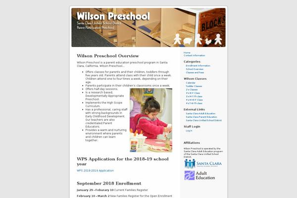 wilsonpreschool.org site used Wilsontheme