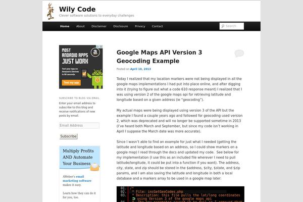 Twenty Eleven theme site design template sample
