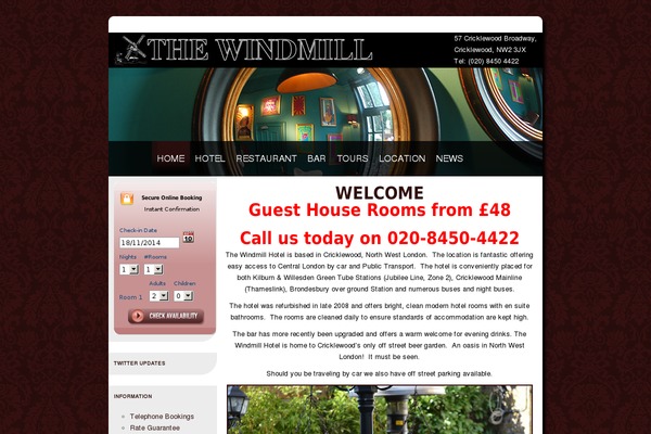 windmillhotelnorthlondon.co.uk site used Barbershop