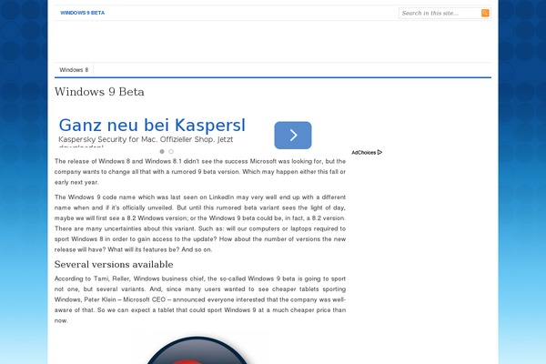 windows9beta.net site used 99