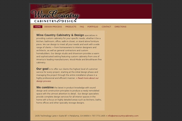 winecountrycabinetry.com site used Cms2