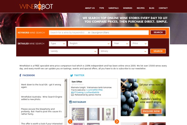 winerobot.com.au site used Winerobot