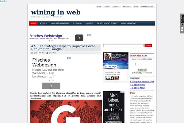 wininginweb.com site used Justnews