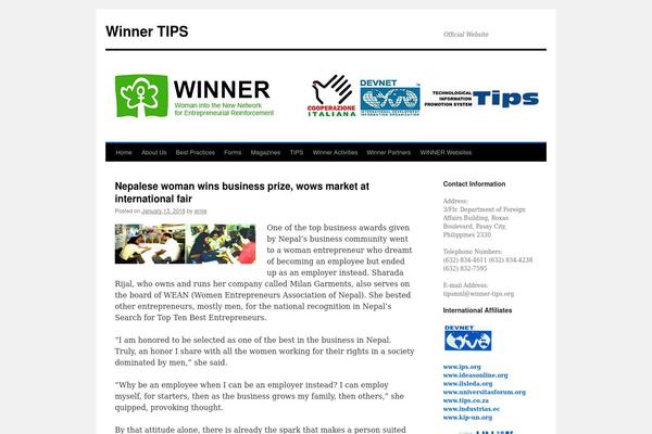 winner-tips.org site used Twenty Ten