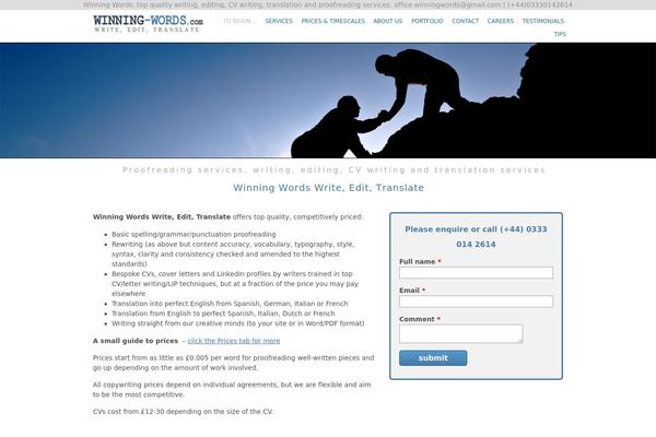 winning-words.com site used Twenty Thirteen
