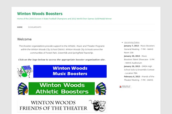 wintonwoodsboosters.org site used Weaver II pro