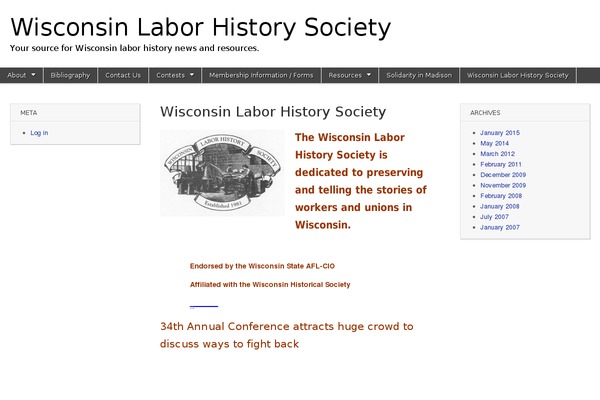 wisconsinlaborhistory.org site used Stout
