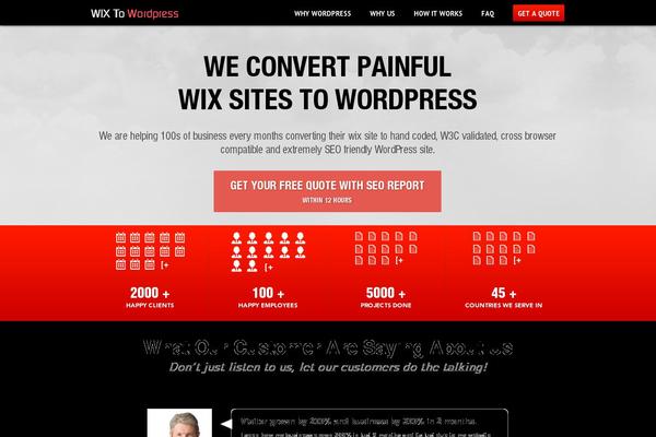 wixtowordpress.com site used Wix-theme