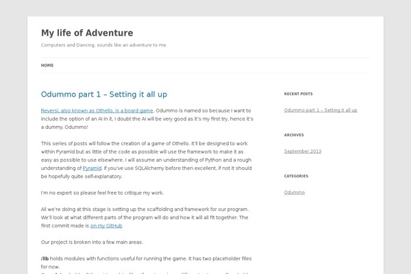 Twenty Twelve theme site design template sample
