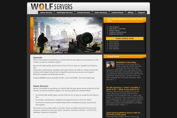 wolfservers.com site used Theme958