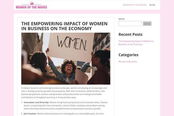 womenofthewaves.com site used Feminine Style