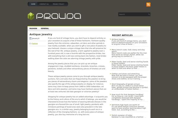 Pravda theme site design template sample