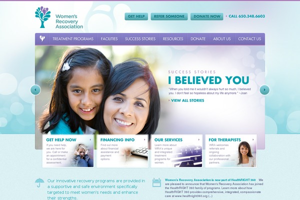 womensrecovery.org site used Wra