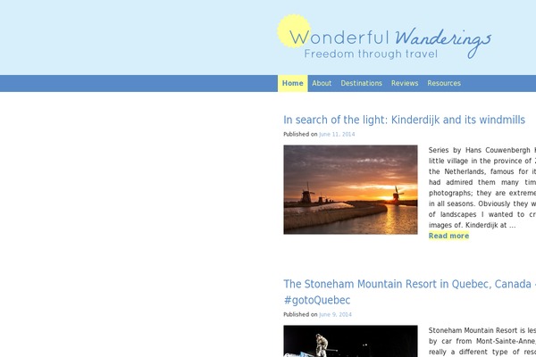 wonderfulwanderings.com site used Wonderfulwanderings