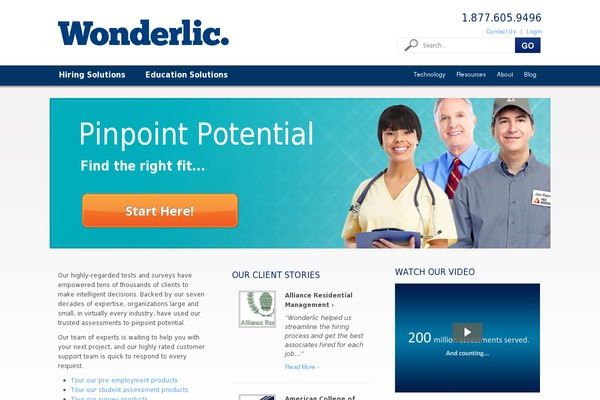 wonderlic.com site used Wonderlic