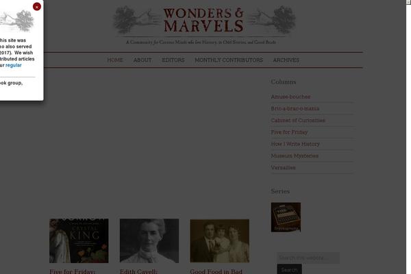 wondersandmarvels.com site used Wonders-and-marvels-theme