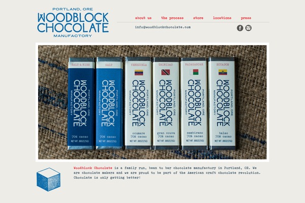 woodblockchocolate.com site used Woodblock