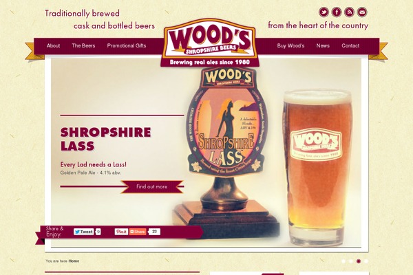 woodbrewery.co.uk site used Unos Magazine Vu