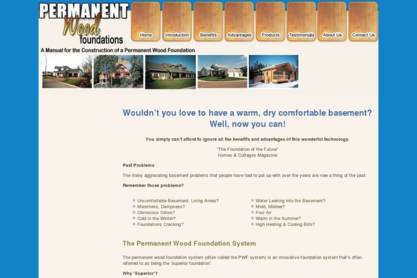 woodfoundations.ca site used Woodfoundations