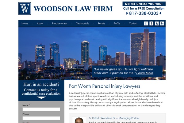 woodsonlawfirm.com site used Client