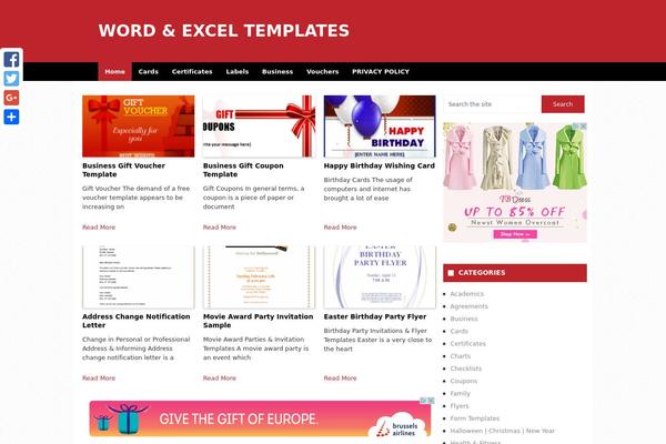 wordexceltemplates.com site used Business-inn