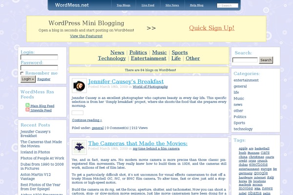 wordmess.net site used Mainblog