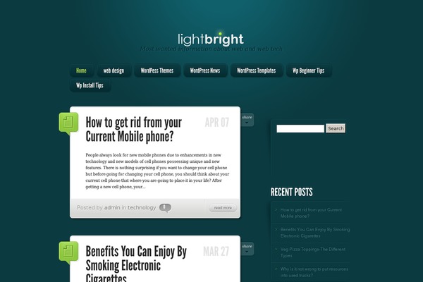 wordpress-freetemplates.com site used LightBright