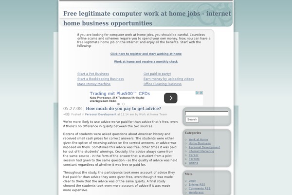 WordPress website example screenshot