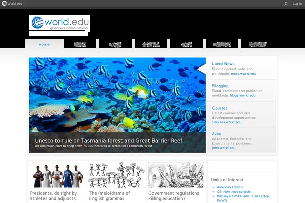 world.edu site used Homepage