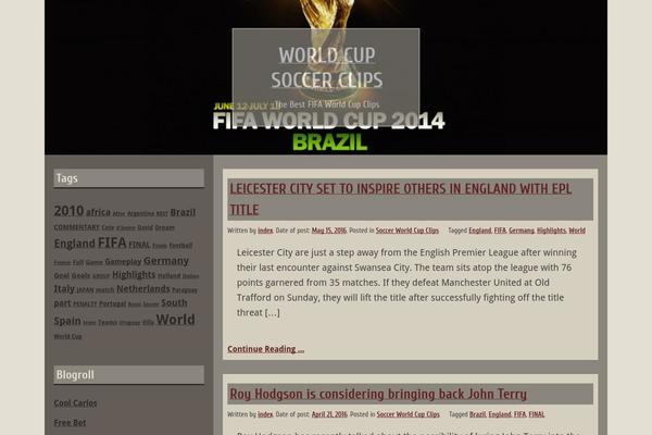 worldcupsoccerclips.com site used Blog Fever