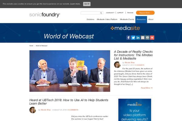 worldofwebcast.com site used Sonicfoundry
