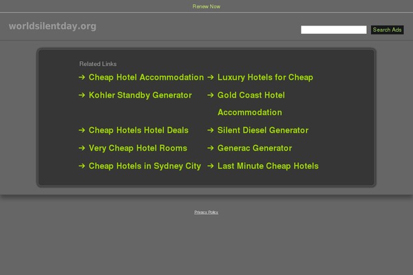 worldsilentday.org site used Resort-motel