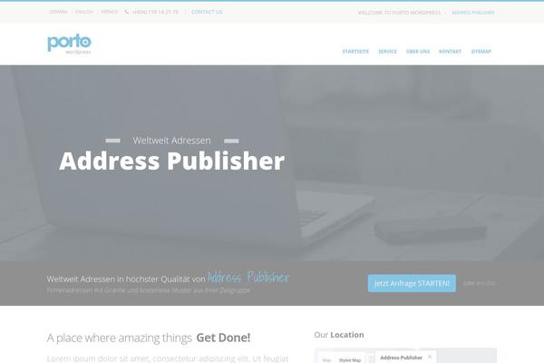 Porto theme site design template sample