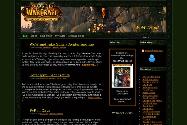 wowdruid.com site used World-of-warcraft-x
