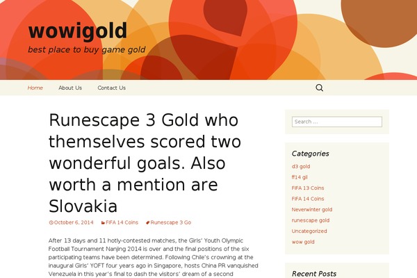 wowigold.com site used Twenty Thirteen