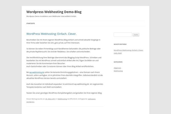 Twenty Twelve theme site design template sample