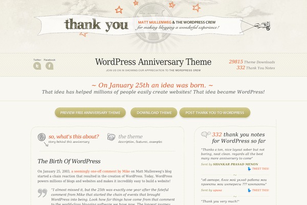 wpanniversarytheme.com site used Wpannsite