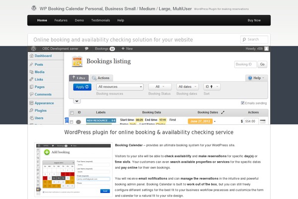 wpbookingcalendar.com site used Wpdevelop