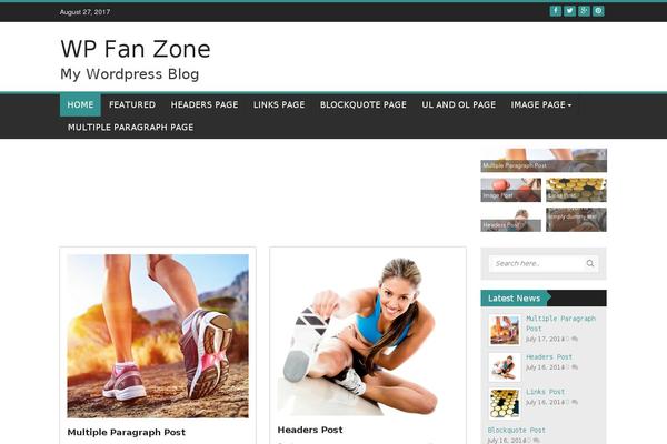 WP FanZone theme site design template sample
