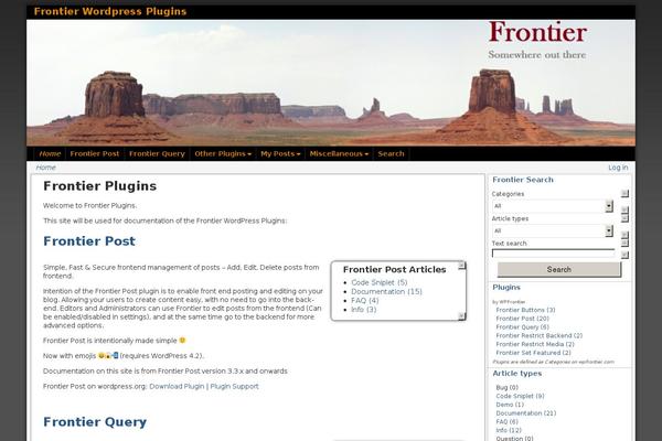 Site using Frontier Post plugin