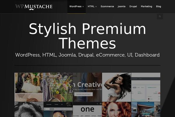 mustache theme websites examples