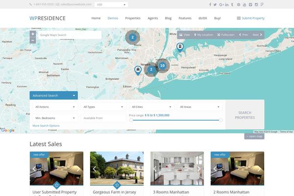 WP Residence theme websites examples