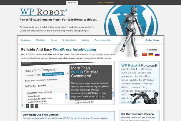wprobot.net site used Casper-wp
