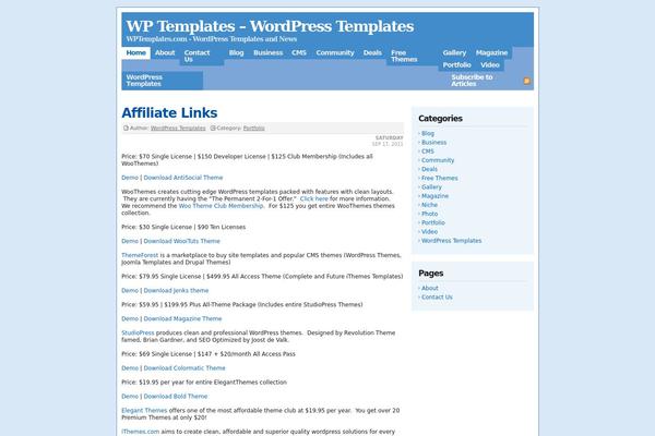 wptemplates.com site used Wpunlim