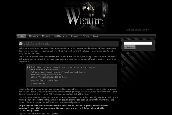 wraiths.ca site used Wraiths_seven