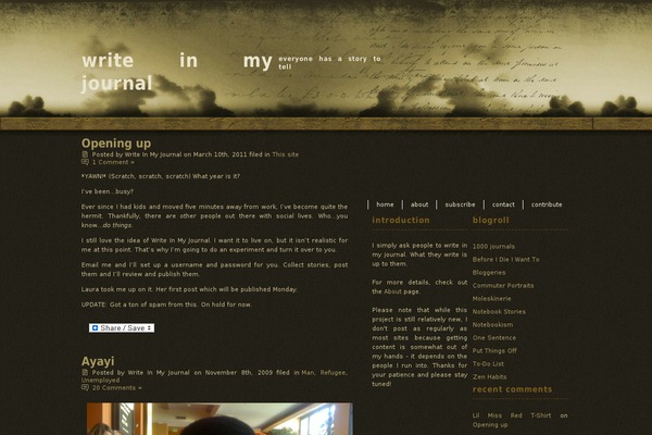 writeinmyjournal.com site used Diarynotes